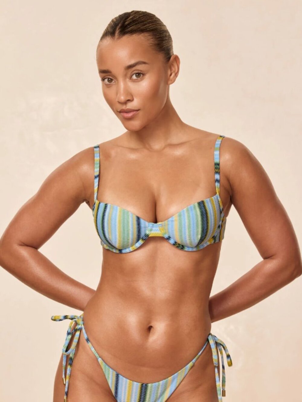 Monday Swimwear Sardinia Stripe Capri Top Bikini Top - Picture 2 of 4